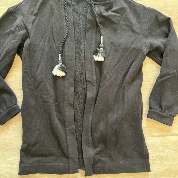 Loft Black Cardigan Sweater With Tassels-Size S - Picture 3 of 6